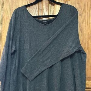 Torrid SIZE 3 Heather grey sweater with black sheer insert